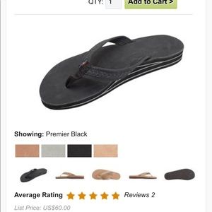 Rainbow Black flip flops sz. Large